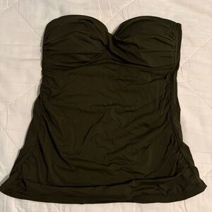 Anne Cole M like new bandeau top swim olive army green